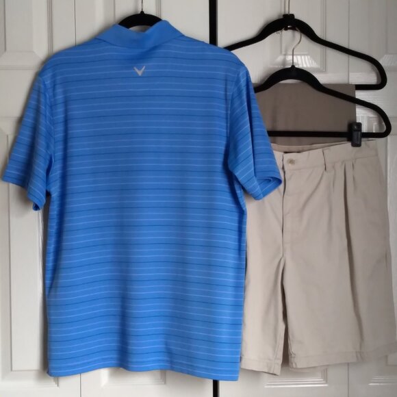 Men's Callaway Blue Striped Performance Polo Golf Shirt Size Medium - Picture 4 of 6